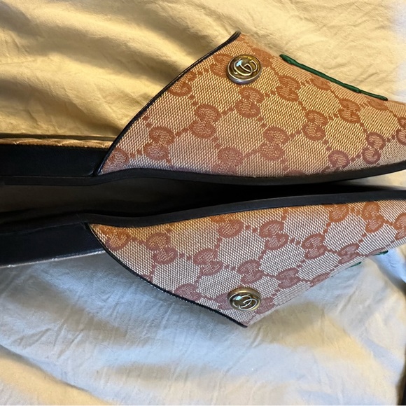 SOLD!!! GUCCI X LA DODGERS Monogram Mules with  LA GUCCI x MLB NEW BOX & COVER - Picture 8 of 16